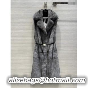 Buy Discount Dior Mink Fur Long Vest D112424 Grey 2023