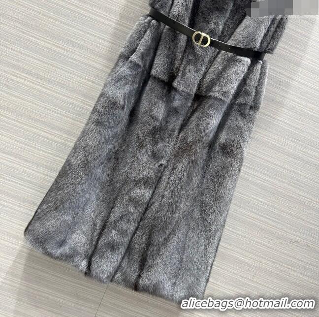 Buy Discount Dior Mink Fur Long Vest D112424 Grey 2023