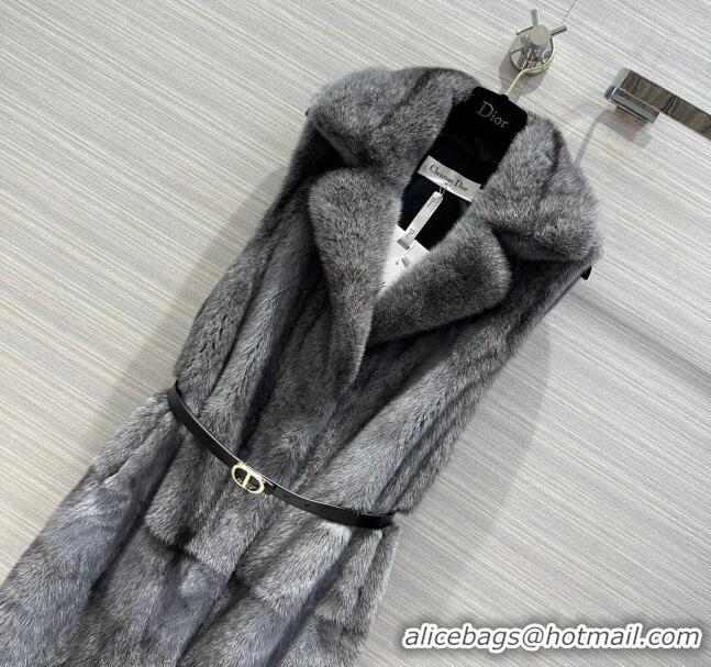 Buy Discount Dior Mink Fur Long Vest D112424 Grey 2023