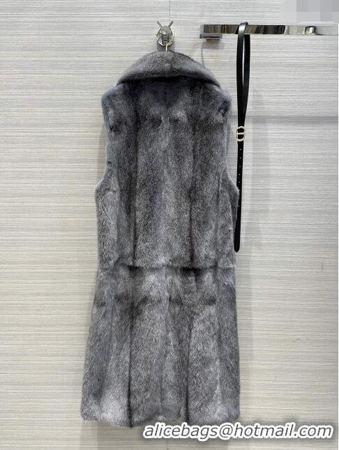 Buy Discount Dior Mink Fur Long Vest D112424 Grey 2023