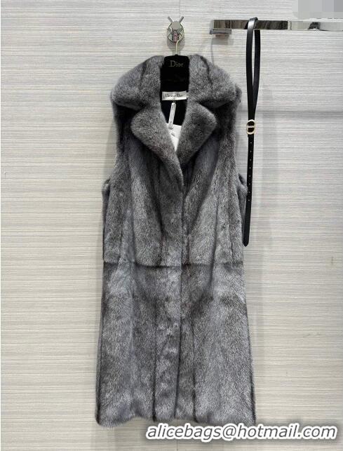 Buy Discount Dior Mink Fur Long Vest D112424 Grey 2023