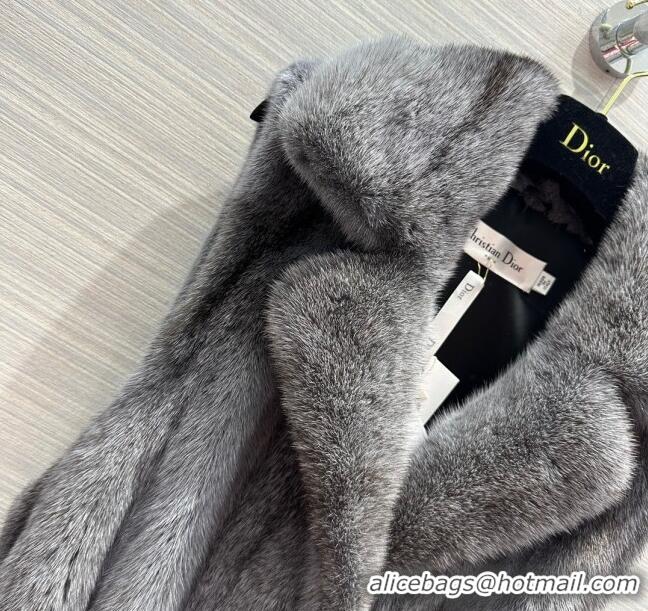 Buy Discount Dior Mink Fur Long Vest D112424 Grey 2023