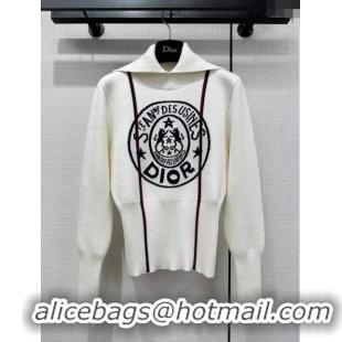 ​Famous Brand Dior Cashmere Sweater D112456 White 2023