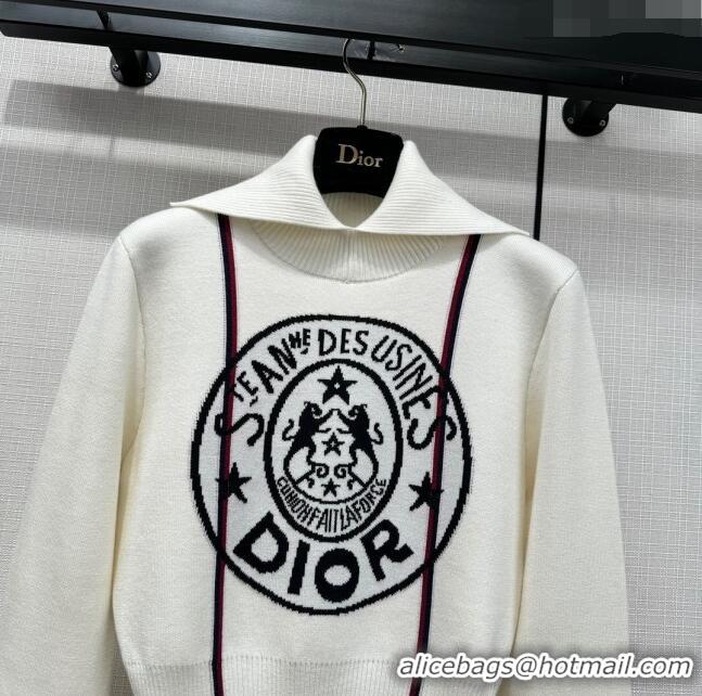 ​Famous Brand Dior Cashmere Sweater D112456 White 2023