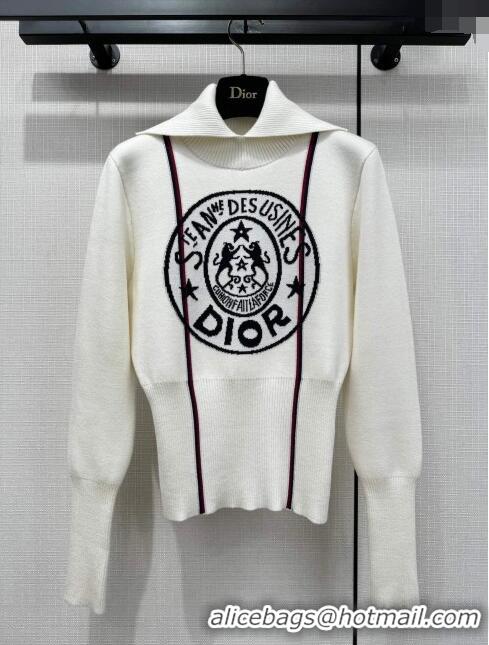 ​Famous Brand Dior Cashmere Sweater D112456 White 2023