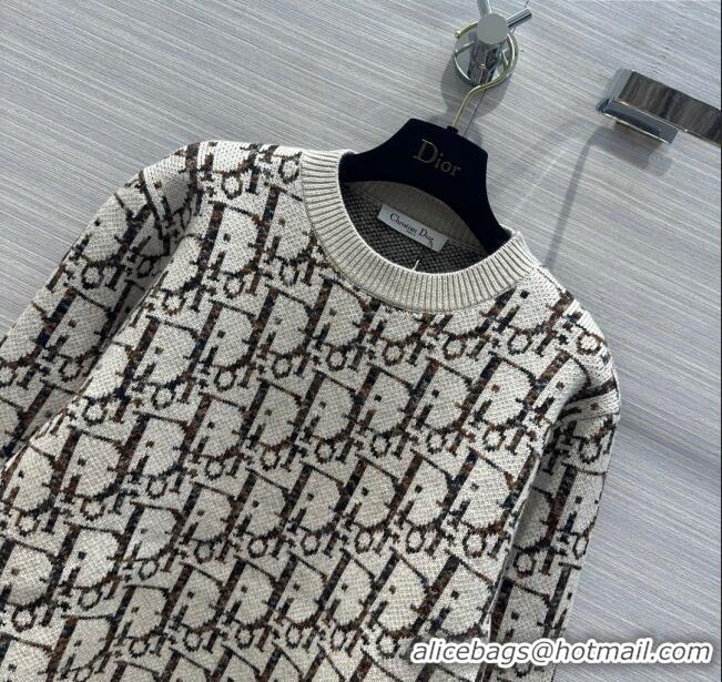 Buy Cheapest Dior Wool Oblique Sweater D112527 Beige 2023