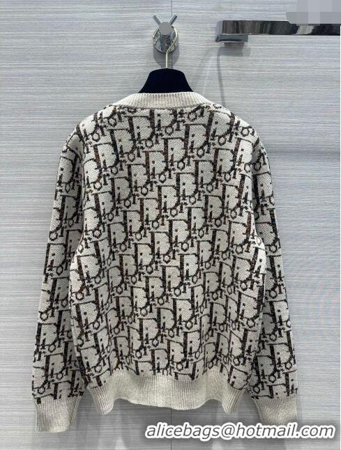 Buy Cheapest Dior Wool Oblique Sweater D112527 Beige 2023