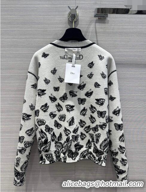 Best Price Dior Cashmere Butterfly Sweater D112710 White 2023