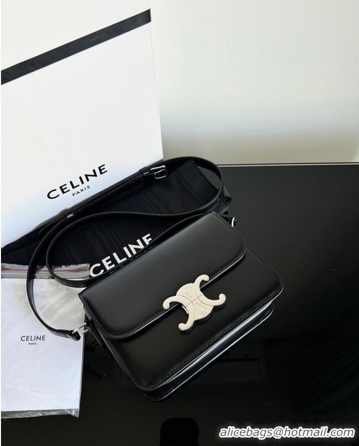 Best Price Celine TEEN TRIOMPHE BAG IN SHINY CALFSKIN 188423 BLACK