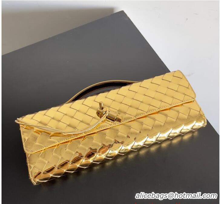 Super Quality Bottega Veneta Long Clutch Andiamo With Handle 741511 Gold 