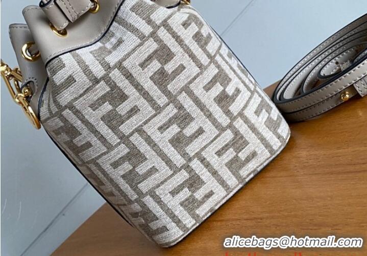 Classic Specials Fendi Mon Tresor Laminated FF jacquard fabric mini bag 8BS010 White