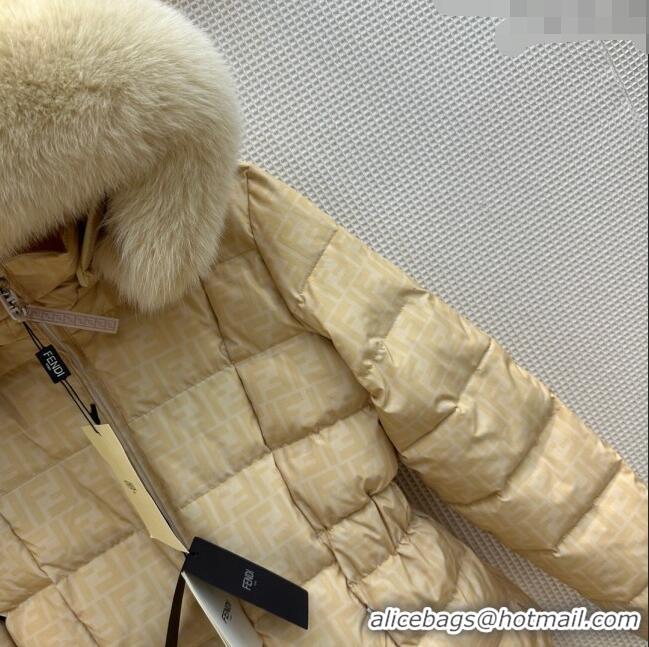 Good Taste Fendi Reversible FF Down Jacket F110951 Yellow 2023