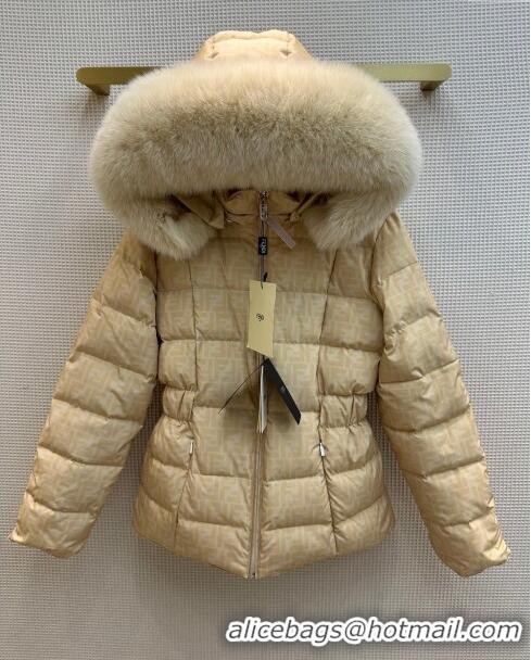 Good Taste Fendi Reversible FF Down Jacket F110951 Yellow 2023