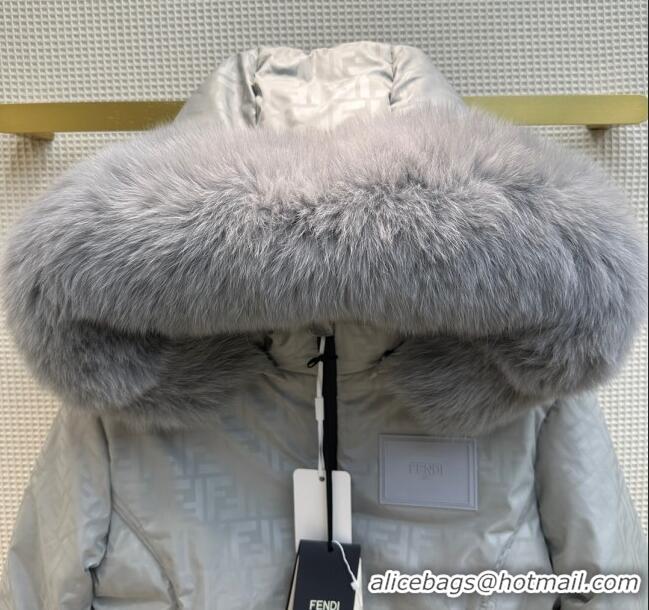 ​Top Quality Fendi Reversible FF Down Jacket F110952 Grey 2023