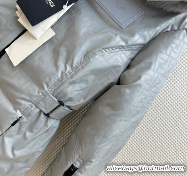 ​Top Quality Fendi Reversible FF Down Jacket F110952 Grey 2023