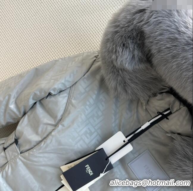 ​Top Quality Fendi Reversible FF Down Jacket F110952 Grey 2023