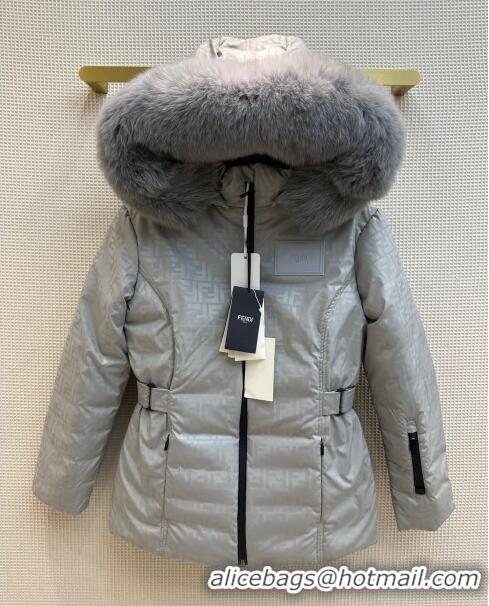 ​Top Quality Fendi Reversible FF Down Jacket F110952 Grey 2023