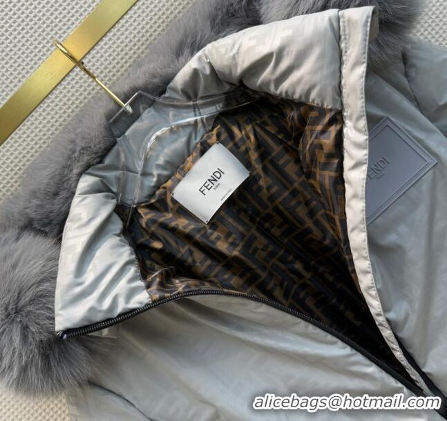 ​Top Quality Fendi Reversible FF Down Jacket F110952 Grey 2023