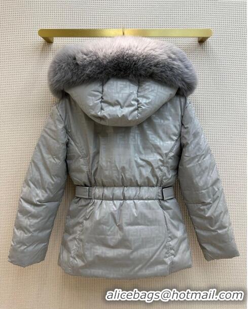 ​Top Quality Fendi Reversible FF Down Jacket F110952 Grey 2023