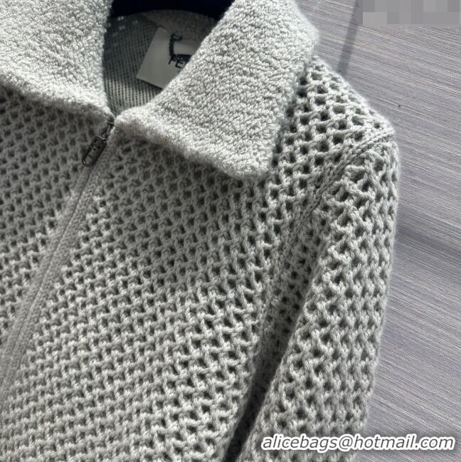 Pretty Style Fendi Cashmere Jacket F111014 Grey 2023