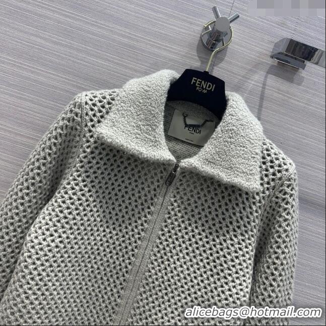 Pretty Style Fendi Cashmere Jacket F111014 Grey 2023