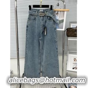 ​Top Quality Fendi Denim Jeans F112148 Light Blue 2023