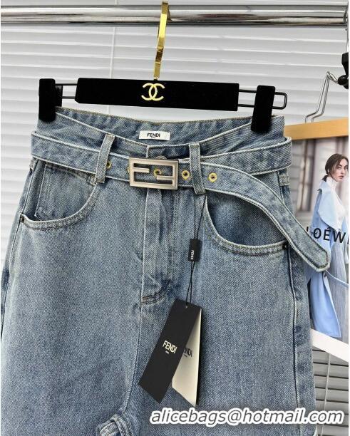 ​Top Quality Fendi Denim Jeans F112148 Light Blue 2023