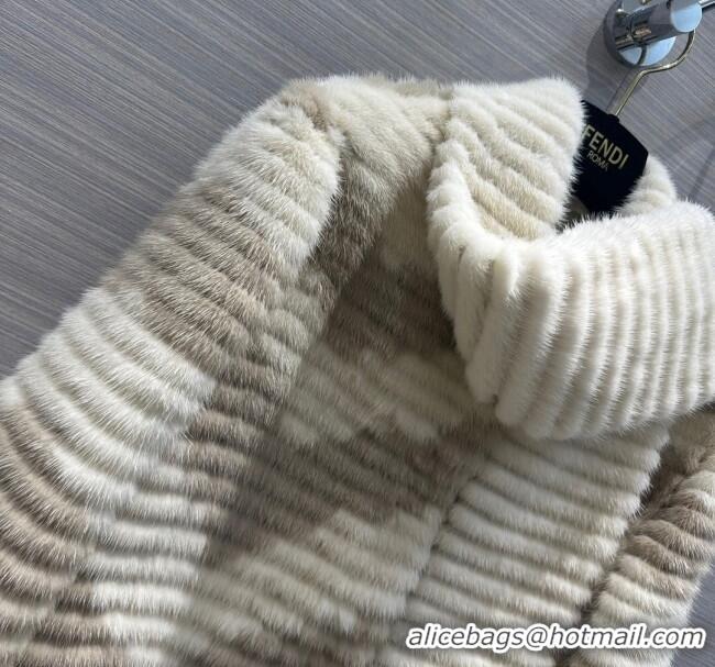 Super Quality Fendi Mink Fur Coat F112414 Beige 2023