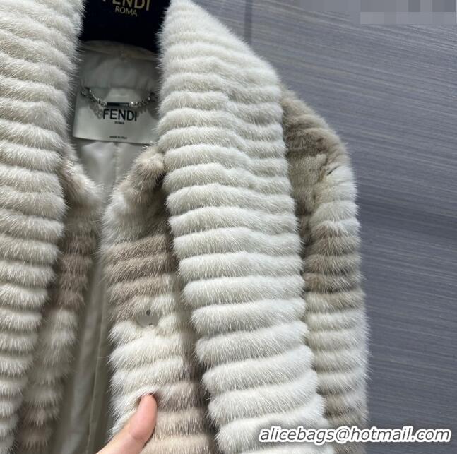 Super Quality Fendi Mink Fur Coat F112414 Beige 2023