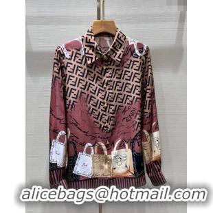 Good Product Fendi Silk Shirt F112426 Brown 2023