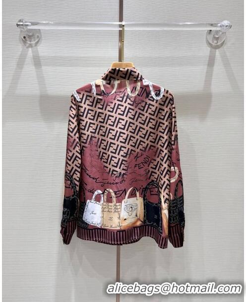 Good Product Fendi Silk Shirt F112426 Brown 2023