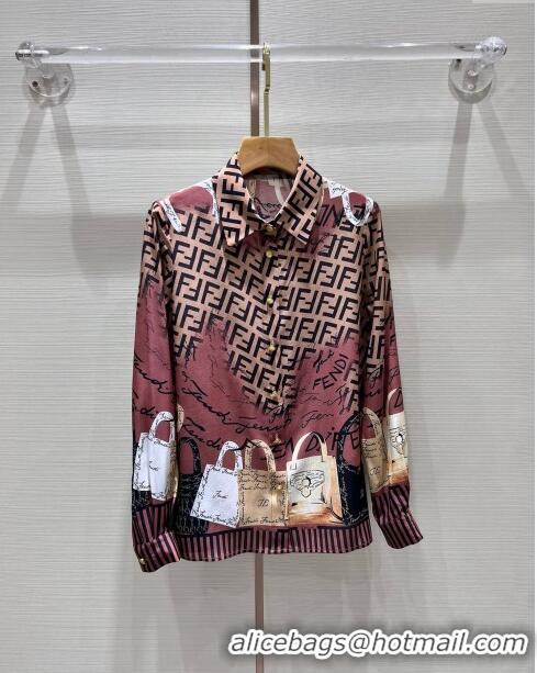 Good Product Fendi Silk Shirt F112426 Brown 2023