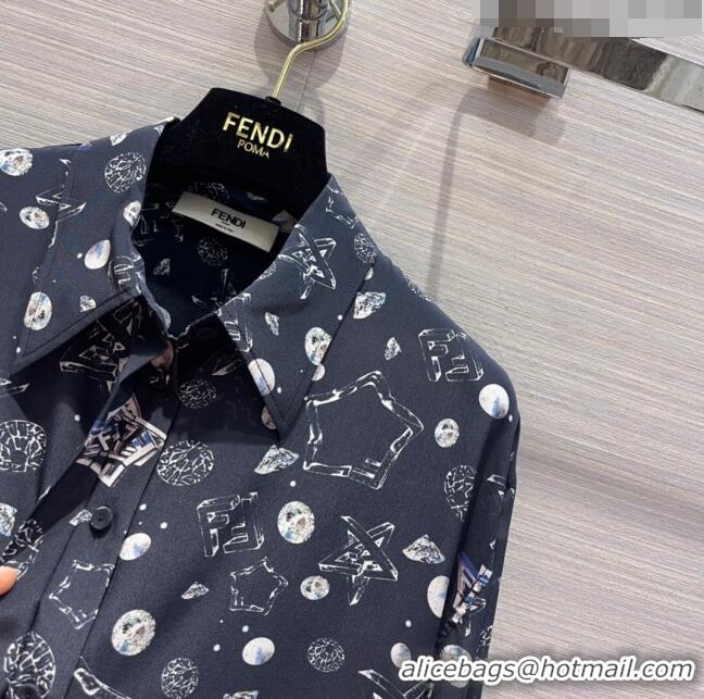 Low Cost Fendi Silk Shirt F122213 Black 2023