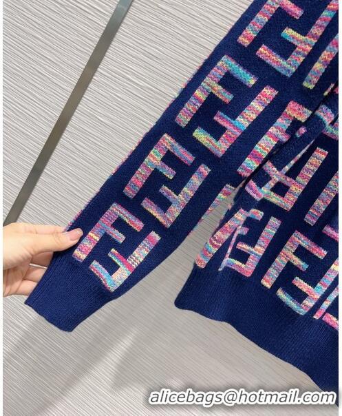 ​Good Product Fendi FF Wool Sweater F122529 Blue 2023