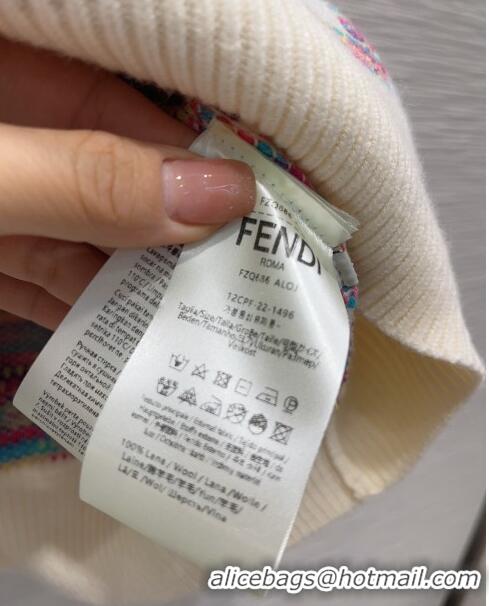 Buy Fashionable Fendi FF Wool Sweater F122530 Beige 2023