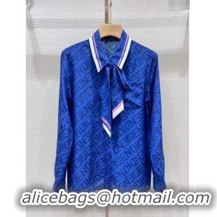 ​Well Crafted Fendi Silk Shirt F122533 Blue 2023