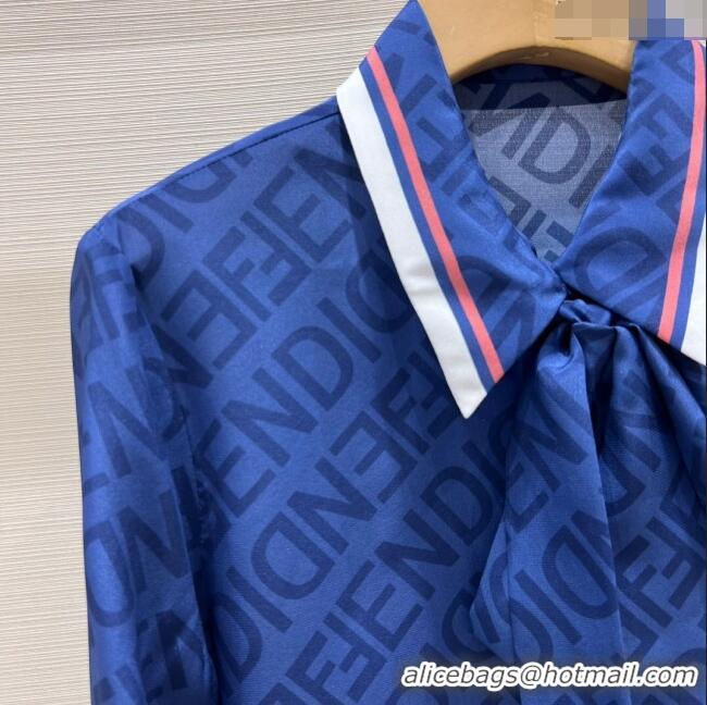 ​Well Crafted Fendi Silk Shirt F122533 Blue 2023