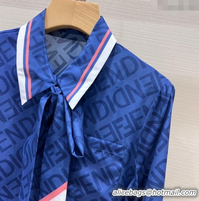 ​Well Crafted Fendi Silk Shirt F122533 Blue 2023