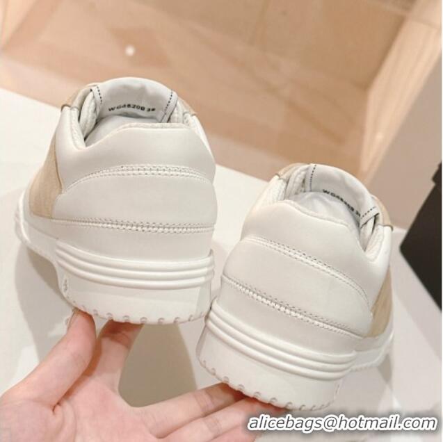 Discount Chanel White Leather and Suede Sneakers White/Beige 120047