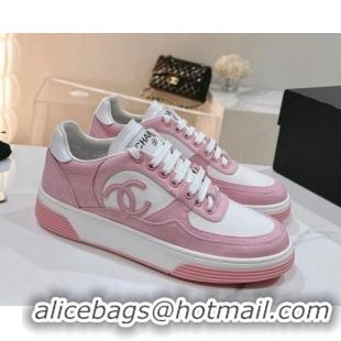 Most Popular Chanel Cotton Sneakers G45352 Pink 120048