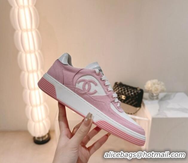 Most Popular Chanel Cotton Sneakers G45352 Pink 120048