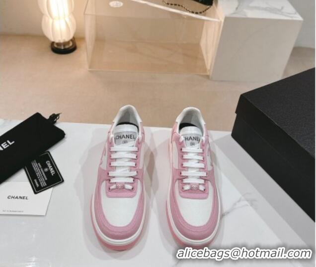 Most Popular Chanel Cotton Sneakers G45352 Pink 120048