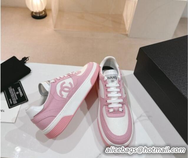 Most Popular Chanel Cotton Sneakers G45352 Pink 120048