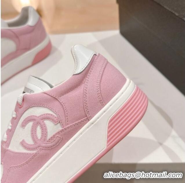 Most Popular Chanel Cotton Sneakers G45352 Pink 120048