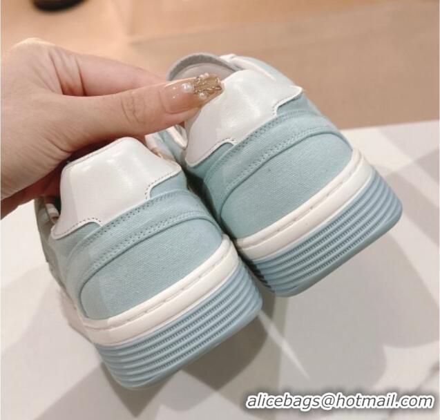 Unique Chanel Cotton Sneakers G45352 Light Blue 120049