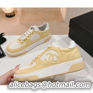 Best Product Chanel Cotton Sneakers G45352 Yellow 120050