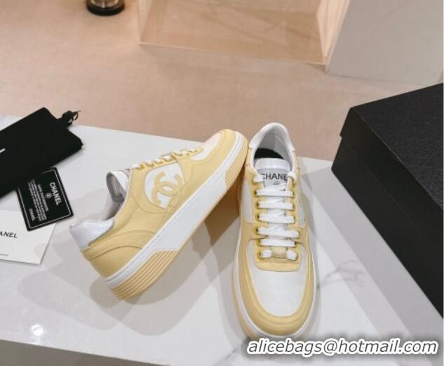 Best Product Chanel Cotton Sneakers G45352 Yellow 120050