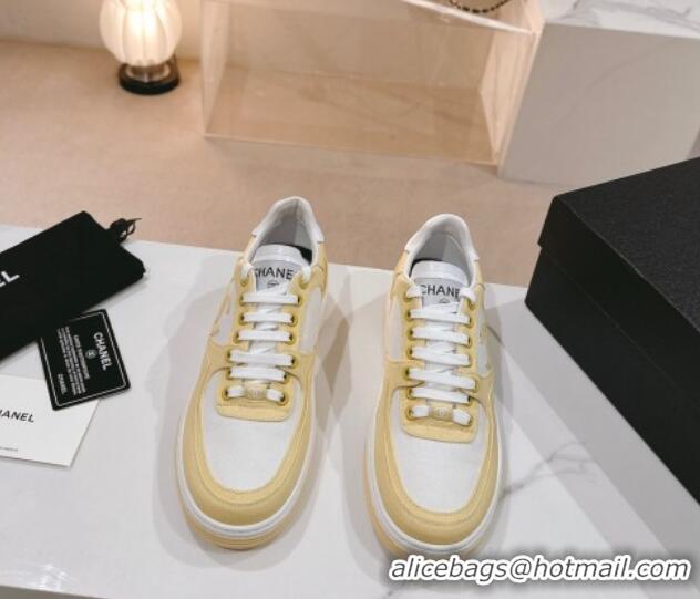 Best Product Chanel Cotton Sneakers G45352 Yellow 120050