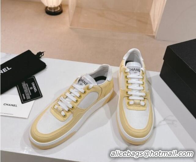 Best Product Chanel Cotton Sneakers G45352 Yellow 120050