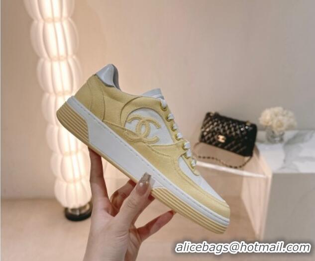 Best Product Chanel Cotton Sneakers G45352 Yellow 120050